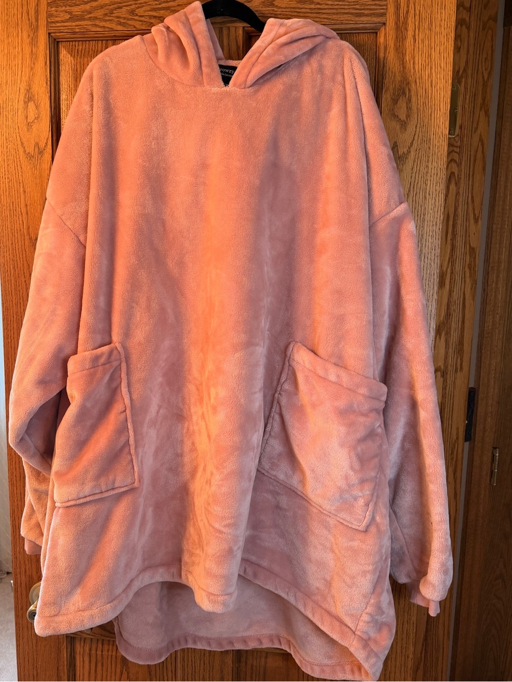 Plush Hooded Oversized Hoodie - Dusty Pink